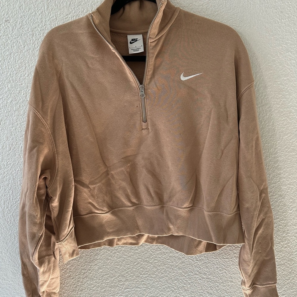 Nike Women's Brown Half-Zip Sweatshirt